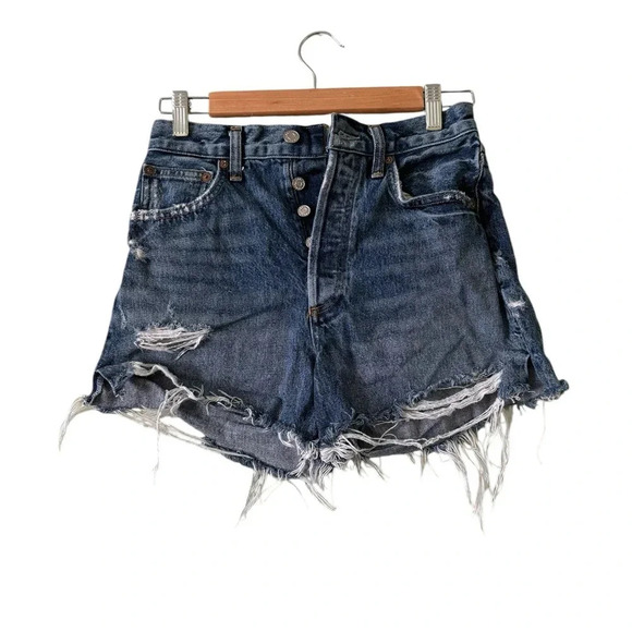Agolde Dee Distressed Women’s Denim Shorts- Size 25 - Picture 1 of 8